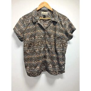 PATAGONIA Pataloha Camp Shirt Malihini Tradewinds Aloha Floral Gray Size 14